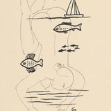 Swimming Man A4 Print