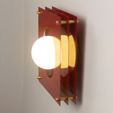 Sheesh Steel Wall Lamp in Burgundy