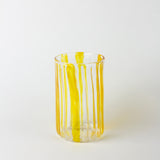Yellow Stripe Pyrex Glass Cup