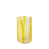 Yellow Stripe Pyrex Glass Cup