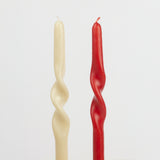 Twisted Taper Beeswax Candle in White (Set of 2)