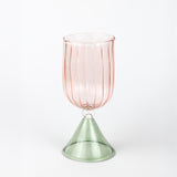 Ribbed Wine Pyrex Glass