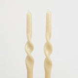 Twisted Taper Beeswax Candle in White (Set of 2)