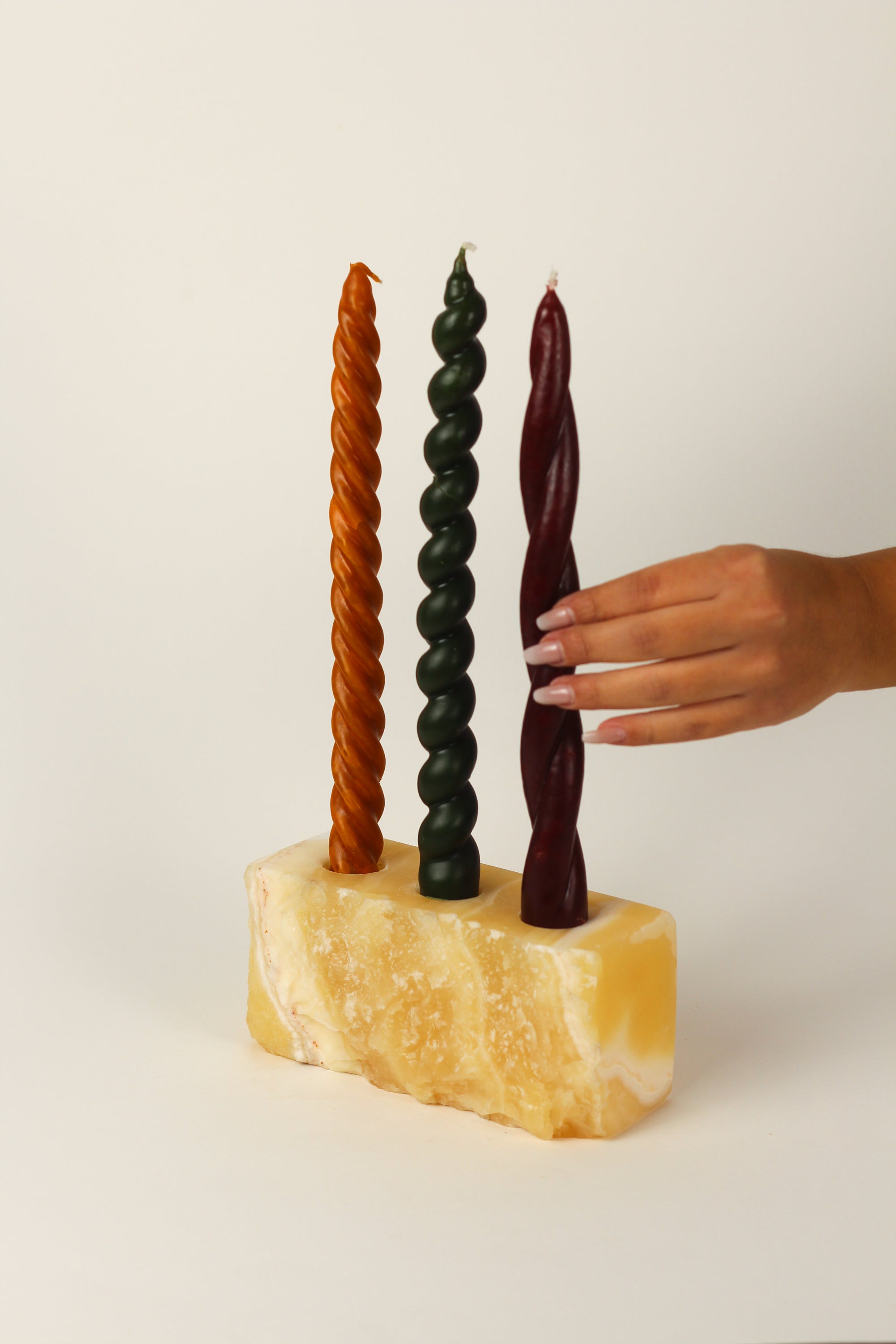 Halazona Beeswax Candles in Molokheya (Set of 3)