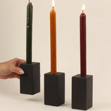 Beeswax Taper Candle in Multicolor (Set of 3)