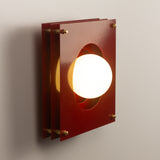 Sheesh Steel Wall Lamp in Burgundy