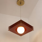 Sheesh Steel Pendant in Burgundy