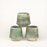 Mint Green Ribbed Clay Cup