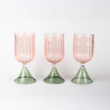 Ribbed Wine Pyrex Glass