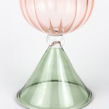 Ribbed Wine Pyrex Glass