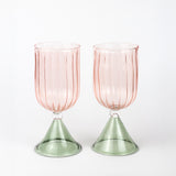 Ribbed Wine Pyrex Glass