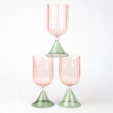 Ribbed Wine Pyrex Glass