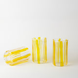 Yellow Stripe Pyrex Glass Cup