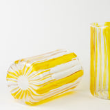 Yellow Stripe Pyrex Glass Cup