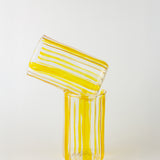 Yellow Stripe Pyrex Glass Cup