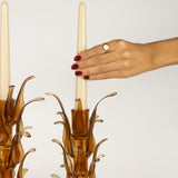 Nakhlah Glass Candle Holder (L) in Brown