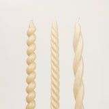 Classic Spiral Beeswax Candle in Linen (Set of 3)
