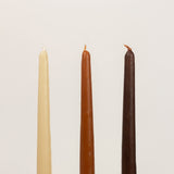 Long Tapered Beeswax Candle in Linen ( Set of 3)