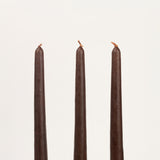Long Tapered Beeswax Candle in Dark Brown ( Set of 3)