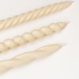 Classic Spiral Beeswax Candle in Linen (Set of 3)