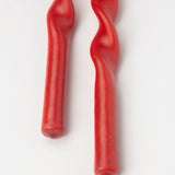 Twisted Taper Beeswax Candle in Red (Set of 2)