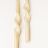 Twisted Taper Beeswax Candle in White (Set of 2)