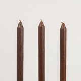 Taper Beeswax Candle in Dark Brown ( Set of 3)